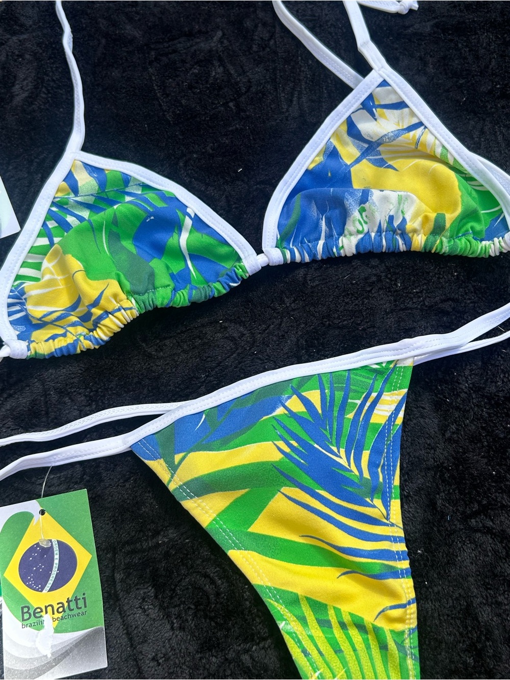 Benatti Women’s Tropical Green & Yellow Triangle Bikini